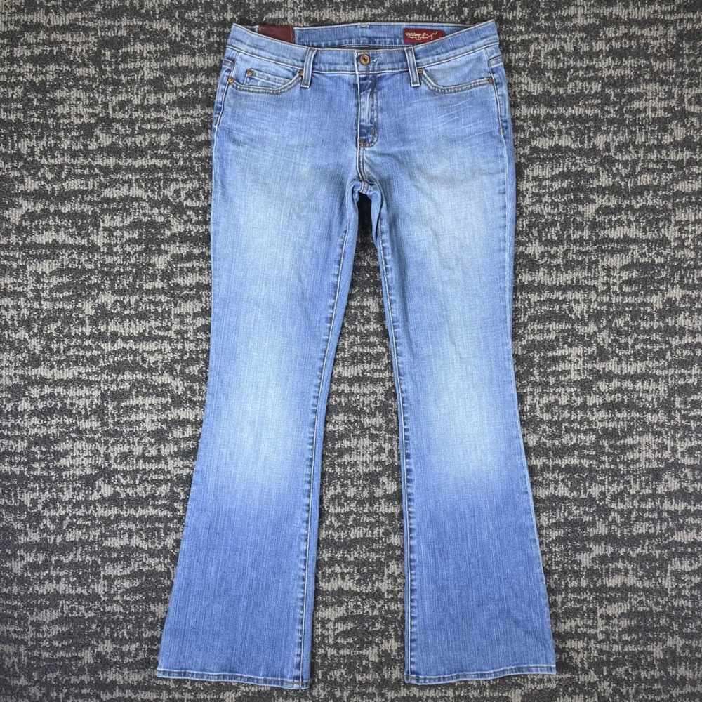 Blue 2 Jeans Women 31 Light Blue Bootcut Rhinestone Pocket Made in USA CW001SD23